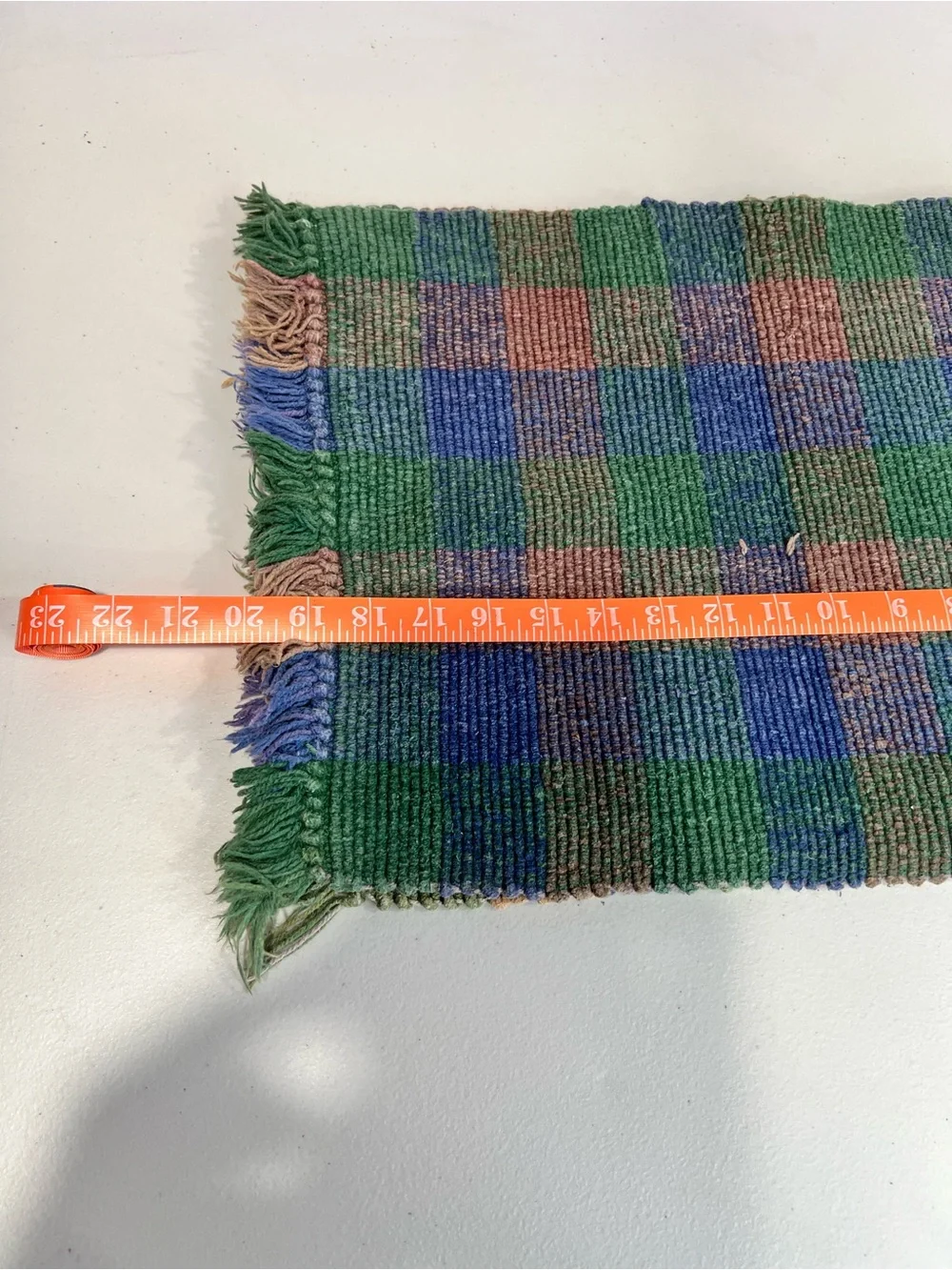 Handwoven Checkered place mats Green, Blue & Pink